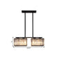 4/6/8 Heads Island Chandelier Contemporary Cuboid Shade Clear Crystal Hanging Light Fixture in Black Clearhalo 'Ceiling Lights' 'Island Lights' Lighting' 1434645