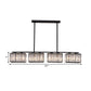 4/6/8 Heads Island Chandelier Contemporary Cuboid Shade Clear Crystal Hanging Light Fixture in Black Clearhalo 'Ceiling Lights' 'Island Lights' Lighting' 1434655