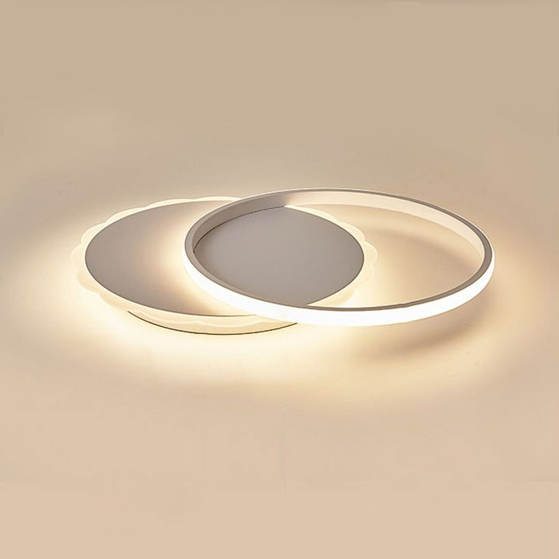 Round/Square LED Flush Mount Ceiling Light Modern Acrylic Overlapping Ceiling Lights in White Bronze Clearhalo 'Ceiling Lights' 'Close To Ceiling Lights' 'Close to ceiling' 'Flush mount' Lighting' 1434749