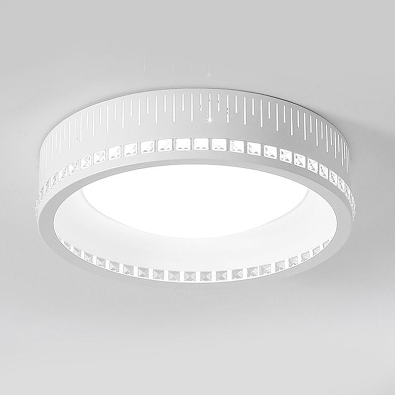Modern Unique Round Ceiling lights Flush Mount 1 Light Flush Mount Ceiling Lights in White for Bedroom Clearhalo 'Ceiling Lights' 'Close To Ceiling Lights' 'Close to ceiling' 'Flush mount' Lighting' 1434833