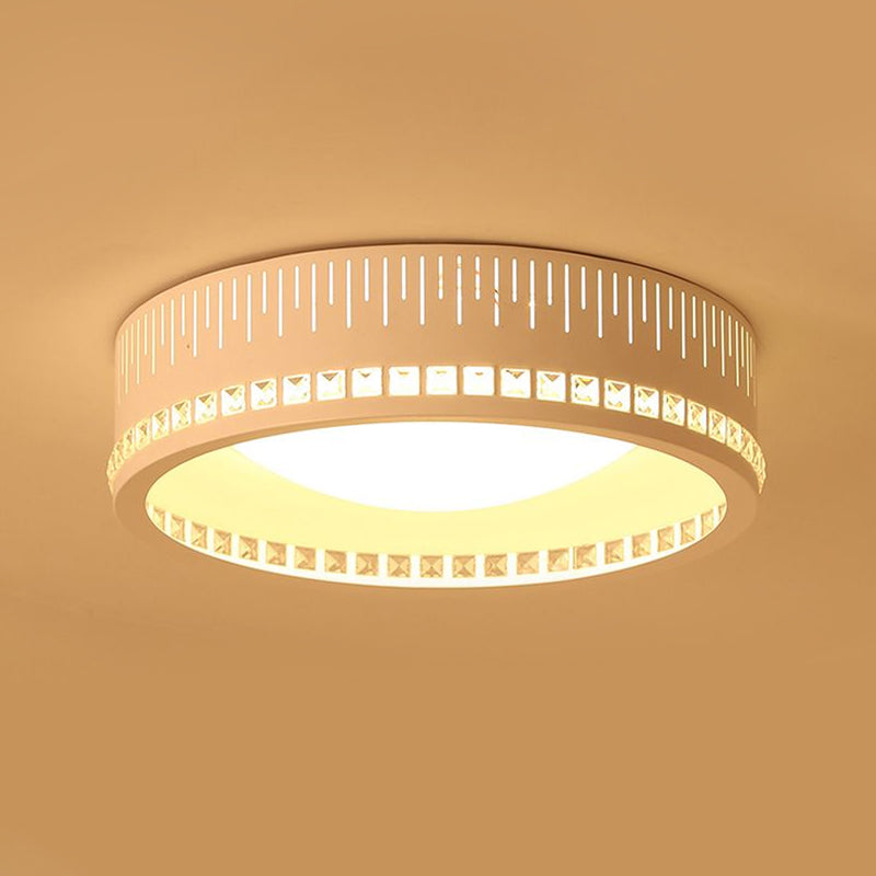 Modern Unique Round Ceiling lights Flush Mount 1 Light Flush Mount Ceiling Lights in White for Bedroom Clearhalo 'Ceiling Lights' 'Close To Ceiling Lights' 'Close to ceiling' 'Flush mount' Lighting' 1434834
