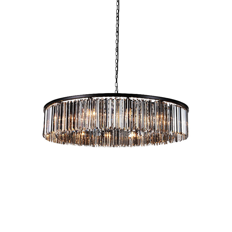 Drum Clear/Amber Crystal Hanging Pendant Light Modern 9-Light LED Chandelier Lamp for Restaurant Clearhalo 'Ceiling Lights' 'Chandeliers' 'Clear' 'Industrial' 'Modern Chandeliers' 'Modern' 'Tiffany' 'Traditional Chandeliers' Lighting' 1434971