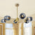 Gold Branch Chandelier Lighting Post Modern 6/8 Lights Light Blue/Clear/Amber Glass Ceiling Suspension Lamp 6 Dark Blue Clearhalo 'Ceiling Lights' 'Chandeliers' 'Clear' 'Glass shade' 'Glass' 'Industrial' 'Modern Chandeliers' 'Modern' 'Tiffany' 'Traditional Chandeliers' Lighting' 1435069