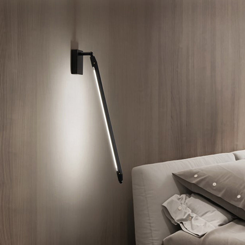 Brass/Black Linear Wall Light Fixture Modern Stylish 1 Light Aluminum Adjustable Sconce Lighting for Living Room Clearhalo 'Cast Iron' 'Glass' 'Industrial' 'Modern wall lights' 'Modern' 'Tiffany' 'Traditional wall lights' 'Wall Lamps & Sconces' 'Wall Lights' Lighting' 1435080