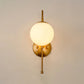 Golden Gooseneck Wall Sconce Modern 1 Head Metal Wall Lamp with Frosted Glass Ball Shade for Bedroom Clearhalo 'Cast Iron' 'Glass' 'Industrial' 'Modern wall lights' 'Modern' 'Tiffany' 'Traditional wall lights' 'Wall Lamps & Sconces' 'Wall Lights' Lighting' 1435085