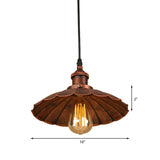 1 Light Hanging Ceiling Light with Scalloped Shade Iron Farmhouse Style Indoor Pendant Light Clearhalo 'Art Deco Pendants' 'Cast Iron' 'Ceiling Lights' 'Ceramic' 'Crystal' 'Industrial Pendants' 'Industrial' 'Metal' 'Middle Century Pendants' 'Pendant Lights' 'Pendants' 'Tiffany' Lighting' 143510