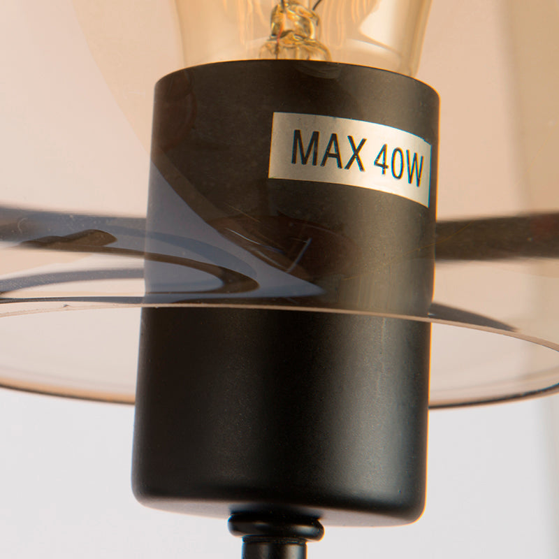 1 Light Globe Sconce Light Fixture Industrial Black Clear Glass Wall Lamp for Coffee Shop Clearhalo 'Cast Iron' 'Glass' 'Industrial wall lights' 'Industrial' 'Middle century wall lights' 'Modern' 'Tiffany' 'Traditional wall lights' 'Wall Lamps & Sconces' 'Wall Lights' Lighting' 143522