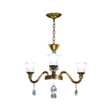 3/6/8-Head Bell Shaped Hanging Chandelier Traditional Gold Finish Clear Crystal Glass Pendant for Parlor Clearhalo 'Ceiling Lights' 'Chandeliers' 'Modern Chandeliers' 'Modern' Lighting' 1435230