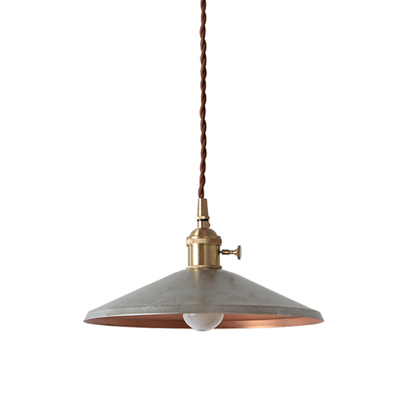 1 Bulb Pendant Light Rustic Style Saucer Shade Metal Hanging Lamp with Adjustable Cord in Silver/Red/Blue Clearhalo 'Ceiling Lights' 'Modern Pendants' 'Modern' 'Pendant Lights' 'Pendants' Lighting' 143562