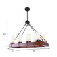 Opal Glass Black Island Pendant Cylinder Multi Light Industrial Hanging Light Kit with Wood Rectangle Clearhalo 'Ceiling Lights' 'Glass shade' 'Glass' 'Island Lights' 'Pendant Lights' Lighting' 143763
