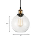 Clear Glass Globe Hanging Pendant Light with Adjustable Cord Industrial Suspension Lamp in Brass Clearhalo 'Ceiling Lights' 'Glass shade' 'Glass' 'Industrial Pendants' 'Industrial' 'Middle Century Pendants' 'Pendant Lights' 'Pendants' 'Tiffany' Lighting' 143843