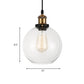 Clear Glass Globe Hanging Pendant Light with Adjustable Cord Industrial Suspension Lamp in Brass Clearhalo 'Ceiling Lights' 'Glass shade' 'Glass' 'Industrial Pendants' 'Industrial' 'Middle Century Pendants' 'Pendant Lights' 'Pendants' 'Tiffany' Lighting' 143844