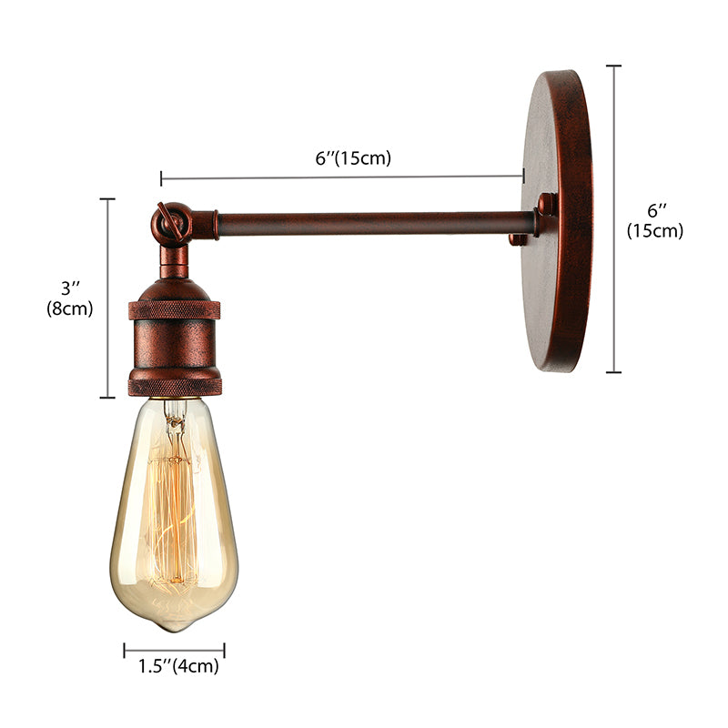 Black/Brass Finish 1 Head Wall Lamp Industrial Metal Mini Sconce Lighting with Bare Bulb for Bedroom Clearhalo 'Art deco wall lights' 'Cast Iron' 'Glass' 'Industrial wall lights' 'Industrial' 'Middle century wall lights' 'Modern' 'Rustic wall lights' 'Tiffany' 'Traditional wall lights' 'Wall Lamps & Sconces' 'Wall Lights' Lighting' 143948