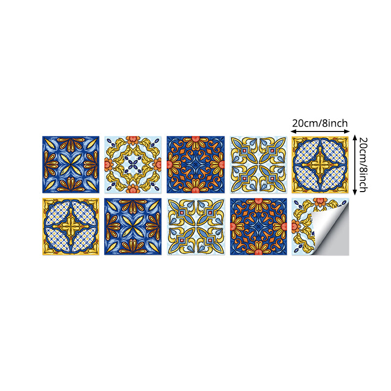 Exotic Floral Wallpaper Panel Set for Kitchen, Multicolored, 8' L x 8" W, Peel and Stick Clearhalo 'Wall Decor' 'Wallpaper' 1440075