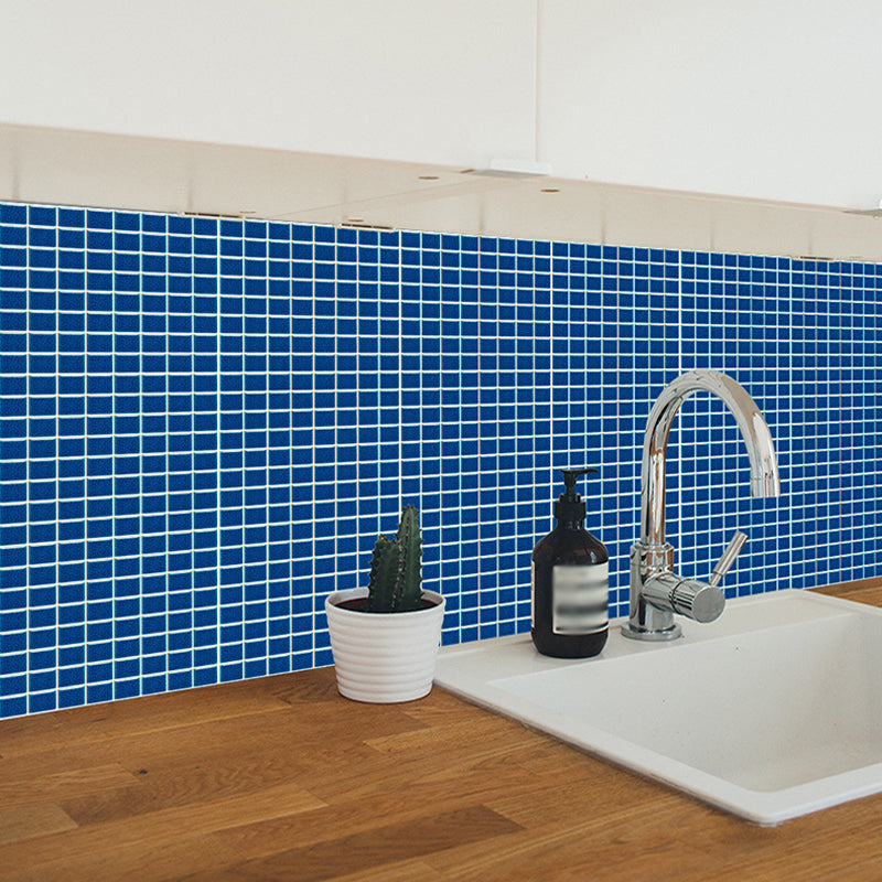 Solid Color Grid Tiles Wallpapers Self Sticking Modern Kitchen Wall Covering (25 Pieces) Clearhalo 'Wall Decor' 'Wallpaper' 1440131