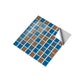 Faux Mosaic Tile Wallpapers Modern Style Smooth Wall Art in Blue and Brown, Self-Stick Clearhalo 'Wall Decor' 'Wallpaper' 1440152