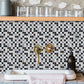 Self-Sticking Modern Mosaics Wallpapers Multicolored Faux Marble Tiles Wall Art for Kitchen Black Gray-White Clearhalo 'Wall Decor' 'Wallpaper' 1440169