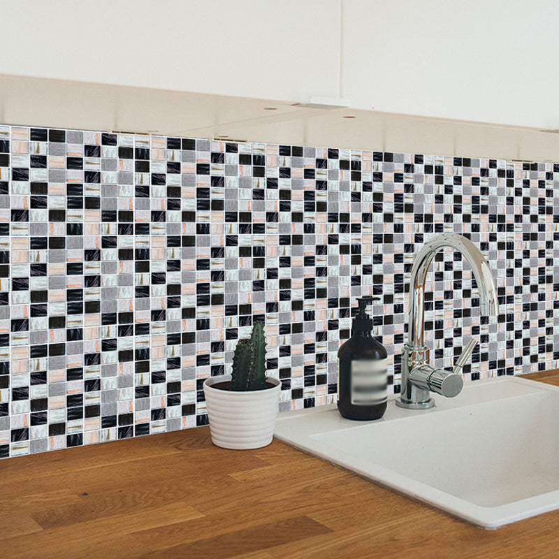 Self-Sticking Modern Mosaics Wallpapers Multicolored Faux Marble Tiles Wall Art for Kitchen Clearhalo 'Wall Decor' 'Wallpaper' 1440170