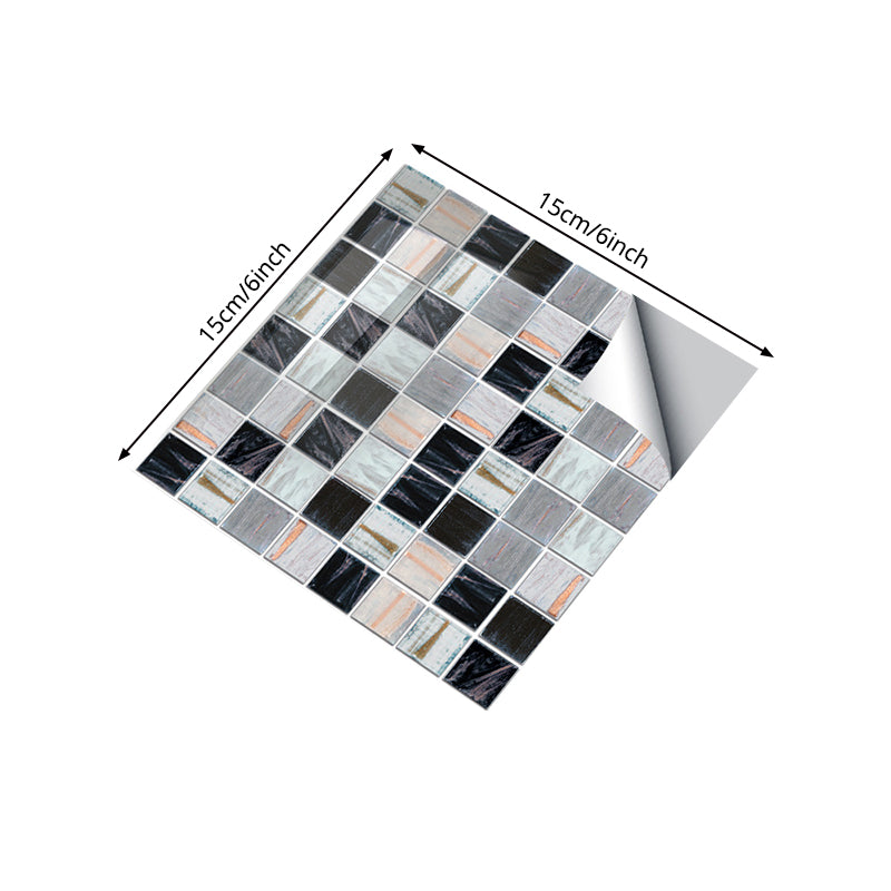 Self-Sticking Modern Mosaics Wallpapers Multicolored Faux Marble Tiles Wall Art for Kitchen Clearhalo 'Wall Decor' 'Wallpaper' 1440173