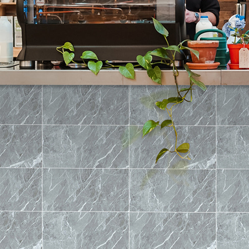 Peel and Paste Marble Wallpaper Panel 23.6' L x 12" W Modern Wall Art for Snack Bar Grey Clearhalo 'Modern wall decor' 'Modern' 'Wallpaper' Wall Decor' 1440203