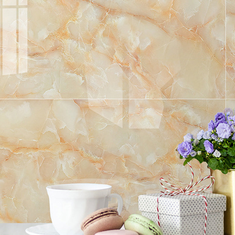 Modern Faux Marble Wallpaper Panels Pastel Color Pick Up Sticks Wall Decor for Kitchen Yellow Clearhalo 'Modern wall decor' 'Modern' 'Wallpaper' Wall Decor' 1440206