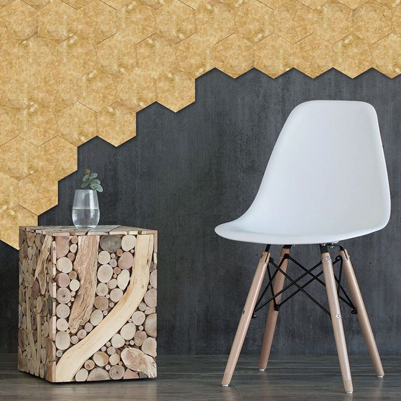 PVC Stick Wallpaper Panel Modern Marble Look Wall Covering in Yellow for Accent Wall Clearhalo 'Modern wall decor' 'Modern' 'Wallpaper' Wall Decor' 1440249