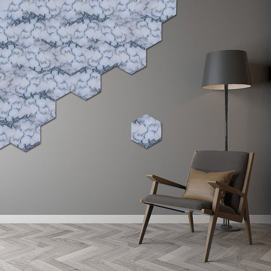 Marble Tile Pattern Wallpaper Panels Modern Stick On Kitchen Wall Art, 5-sq ft, Blue Blue B Clearhalo 'Modern wall decor' 'Modern' 'Wallpaper' Wall Decor' 1440273