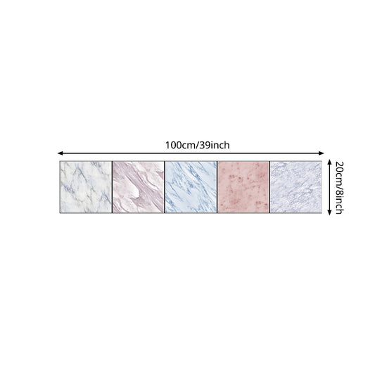 Pink-Blue Marble Wallpaper Panels Square Tiles Modern Peel off Wall Covering for Kitchen Clearhalo 'Modern wall decor' 'Modern' 'Wallpaper' Wall Decor' 1440307