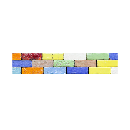 Adhesive Brick Effect Wallpapers Industrial PVC Wall Decor, 4.3-sq ft, Red-Yellow-Blue-Green Clearhalo 'Industrial wall decor' 'Industrial' 'Wallpaper' Wall Decor' 1440311