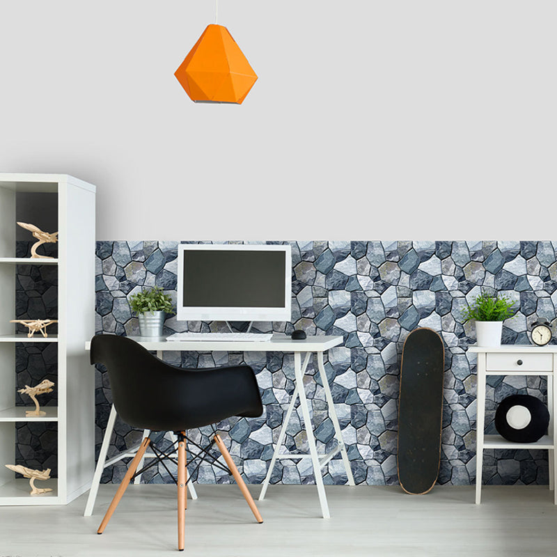 Modern Rock Stone Wallpaper Panels in Grey Peel and Paste Wall Covering for Bathroom Grey Clearhalo 'Modern wall decor' 'Modern' 'Wallpaper' Wall Decor' 1440318