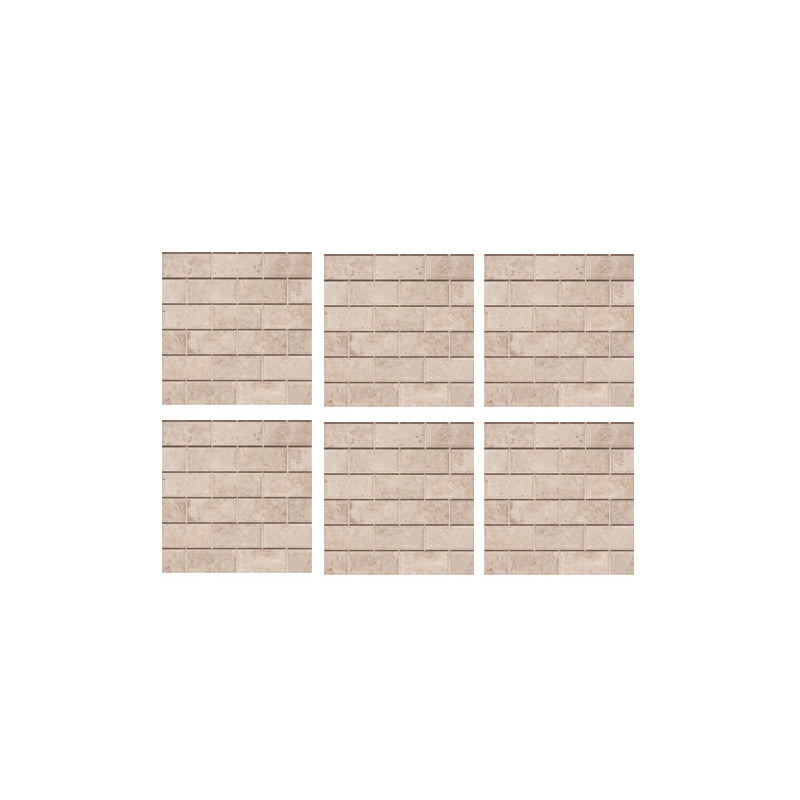 Beige Ceramics Brick Wallpaper Panels Peel and Stick Wall Covering for Dining Room Clearhalo 'Country wall decor' 'Rustic' 'Wallpaper' Wall Decor' 1440336
