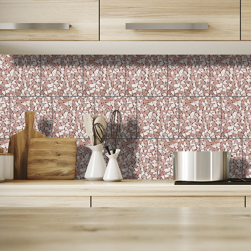 Red-White Rocks Wallpaper Panel Peel off Modern Style Kitchen Wall Decor, 11' L x 11" W Clearhalo 'Modern wall decor' 'Modern' 'Wallpaper' Wall Decor' 1440340