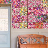 Pastoral Flowers Stick Wallpapers in Rose Red Countryside Wall Covering for Accent Wall Rose Red Clearhalo &#39;Country wall decor&#39; &#39;Rustic&#39; &#39;Wallpaper&#39; Wall Decor&#39; 1440349