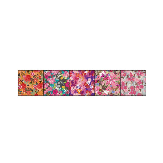 Pastoral Flowers Stick Wallpapers in Rose Red Countryside Wall Covering for Accent Wall Clearhalo 'Country wall decor' 'Rustic' 'Wallpaper' Wall Decor' 1440351