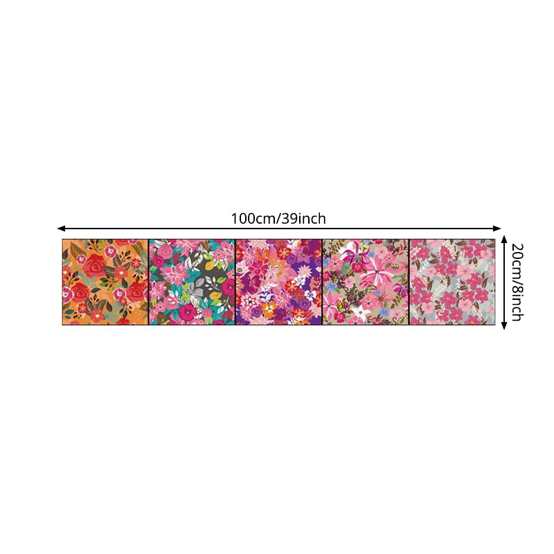 Pastoral Flowers Stick Wallpapers in Rose Red Countryside Wall Covering for Accent Wall Clearhalo 'Country wall decor' 'Rustic' 'Wallpaper' Wall Decor' 1440352