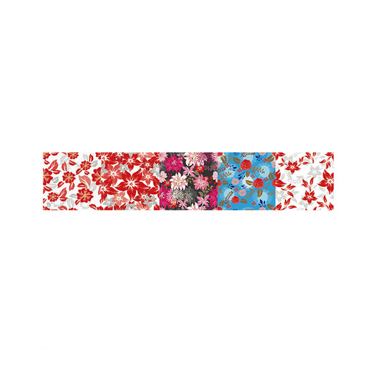 Flower Blossom Wallpaper Panel Set Rural PVC Self-Sticking Wall Art in Red-Yellow-Blue-Green Clearhalo 'Country wall decor' 'Rustic' 'Wallpaper' Wall Decor' 1440358