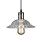 1 Light Hanging Ceiling Light with Scalloped Shade Ribbed Glass Industrial Living Room Pendant Lighting in Clear Clearhalo 'Ceiling Lights' 'Glass shade' 'Glass' 'Industrial Pendants' 'Industrial' 'Middle Century Pendants' 'Pendant Lights' 'Pendants' 'Tiffany' Lighting' 144049