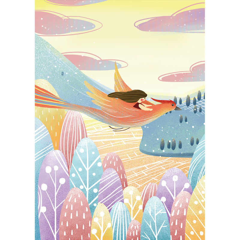 Girls Trip with Phoenix Mural Childrens Art Moisture Resistant Bedroom Wall Decor, Optional Size Clearhalo 'Wall Decor' 'Wall Mural' 1440499