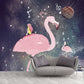 Pink Flamingo and Music Mural Wallpaper Water Resistant Wall Decor for Girls Bedroom Clearhalo 'Wall Decor' 'Wall Mural' 1440537