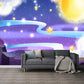 Fantasy Starry Moon Night Mural Wallpaper for Child Room, Purple-Yellow, Made to Measure Clearhalo 'Wall Decor' 'Wall Mural' 1442687