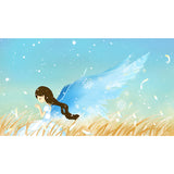Full-Size Frost Day Mural for Bedroom Angel in Wheat Field Wall Art in Blue, Stain Resistant Clearhalo 'Wall Decor' 'Wall Mural' 1442719