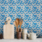 Bright Mosaic Tile Look Wallpaper Panels for Kitchen Construction Wall Covering, 6.1-sq ft, Adhesive Clearhalo 'Wall Decor' 'Wallpaper' 1442754