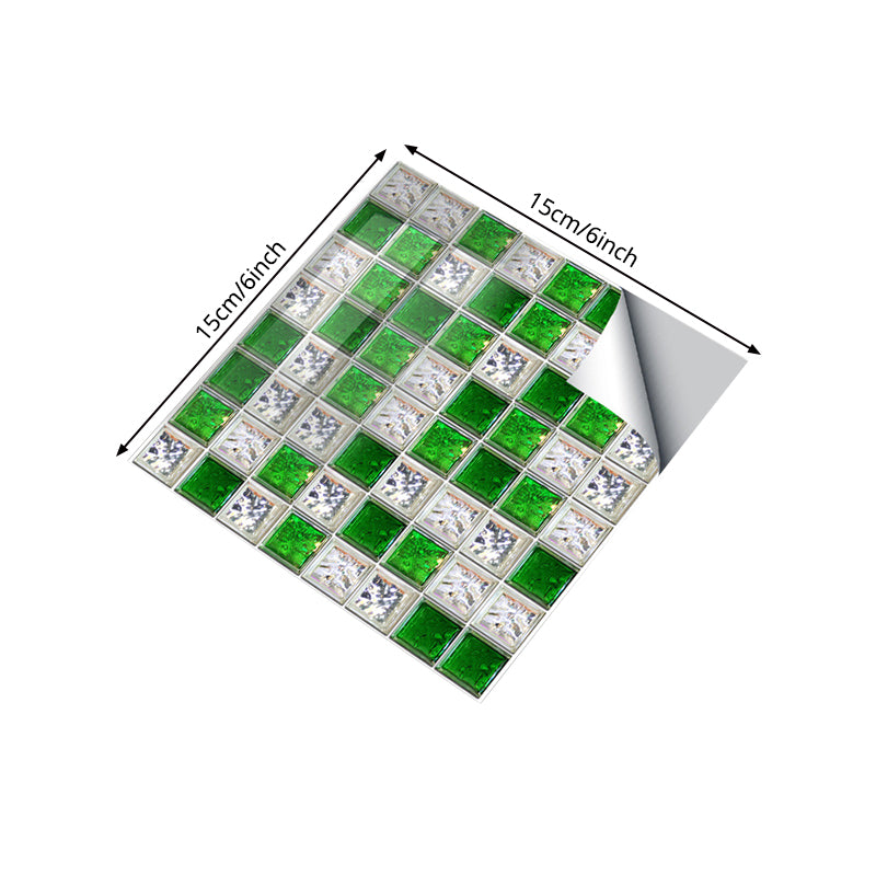 Bright Mosaic Tile Look Wallpaper Panels for Kitchen Construction Wall Covering, 6.1-sq ft, Adhesive Clearhalo 'Wall Decor' 'Wallpaper' 1442761