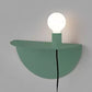 Open Bulb Kids Bedroom Wall Light with Half-Circle Metal 1 Light Nordic Style Sconce Light Green Clearhalo 'Wall Lamps & Sconces' 'Wall Lights' Lighting' 14430