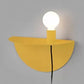 Open Bulb Kids Bedroom Wall Light with Half-Circle Metal 1 Light Nordic Style Sconce Light Yellow Clearhalo 'Wall Lamps & Sconces' 'Wall Lights' Lighting' 14432