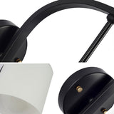 White Glass Cylindrical Wall Lighting Vintage 1 Light Wall Sconce Light in Black with Curved Arm Clearhalo 'Cast Iron' 'Glass' 'Industrial' 'Modern wall lights' 'Modern' 'Tiffany' 'Traditional wall lights' 'Wall Lamps & Sconces' 'Wall Lights' Lighting' 144604