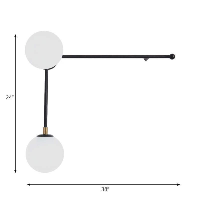 2/4 Lights Crossed Lines Wall Mounted Light Post Modern Glass Shade Wall Lamp in Black/Gold Clearhalo 'Cast Iron' 'Glass' 'Industrial' 'Modern wall lights' 'Modern' 'Tiffany' 'Traditional wall lights' 'Wall Lamps & Sconces' 'Wall Lights' Lighting' 144612
