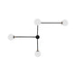 2/4 Lights Crossed Lines Wall Mounted Light Post Modern Glass Shade Wall Lamp in Black/Gold Clearhalo 'Cast Iron' 'Glass' 'Industrial' 'Modern wall lights' 'Modern' 'Tiffany' 'Traditional wall lights' 'Wall Lamps & Sconces' 'Wall Lights' Lighting' 144617