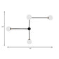 2/4 Lights Crossed Lines Wall Mounted Light Post Modern Glass Shade Wall Lamp in Black/Gold Clearhalo 'Cast Iron' 'Glass' 'Industrial' 'Modern wall lights' 'Modern' 'Tiffany' 'Traditional wall lights' 'Wall Lamps & Sconces' 'Wall Lights' Lighting' 144618