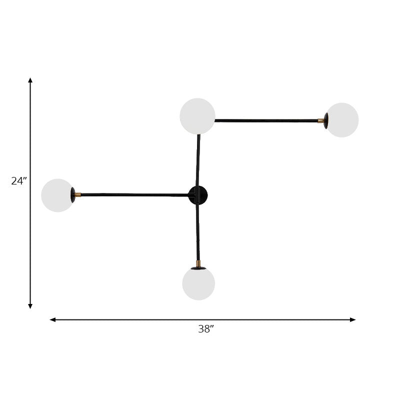 2/4 Lights Crossed Lines Wall Mounted Light Post Modern Glass Shade Wall Lamp in Black/Gold Clearhalo 'Cast Iron' 'Glass' 'Industrial' 'Modern wall lights' 'Modern' 'Tiffany' 'Traditional wall lights' 'Wall Lamps & Sconces' 'Wall Lights' Lighting' 144618
